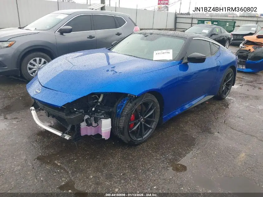 2024 Nissan Z Performance Manual VIN: JN1BZ4BH1RM360802 Lot: 44150596