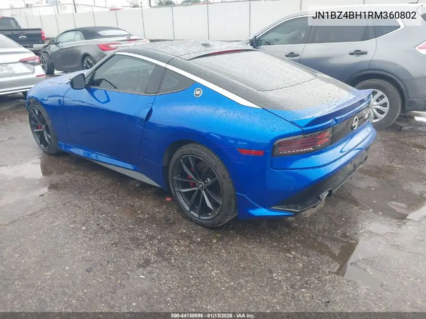 2024 Nissan Z Performance Manual VIN: JN1BZ4BH1RM360802 Lot: 44150596