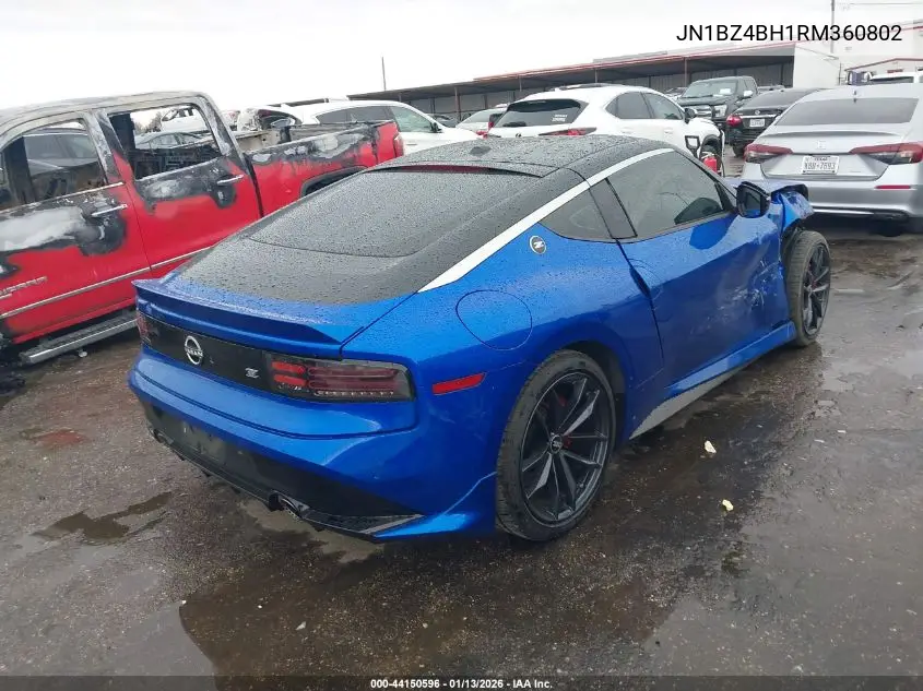 2024 Nissan Z Performance Manual VIN: JN1BZ4BH1RM360802 Lot: 44150596