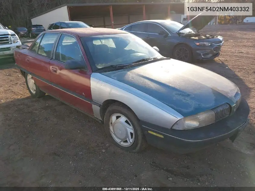 1G3NF54D2NM403332 1992 Oldsmobile Achieva Sl