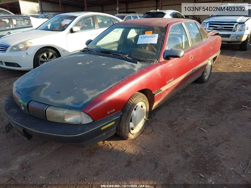 1G3NF54D2NM403332 1992 Oldsmobile Achieva Sl
