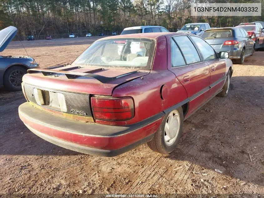 1G3NF54D2NM403332 1992 Oldsmobile Achieva Sl