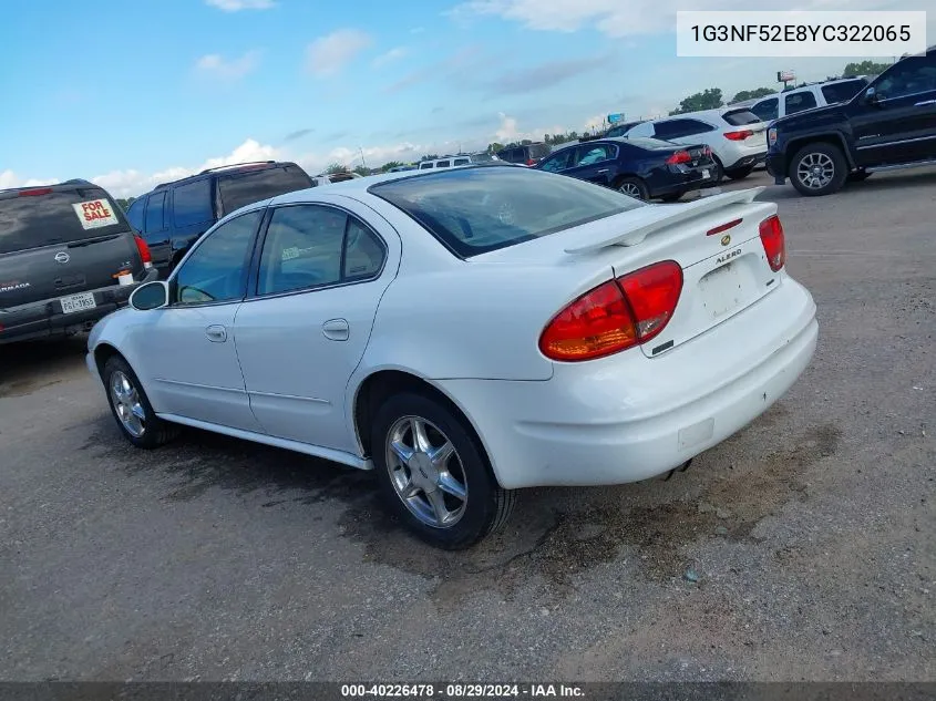 1G3NF52E8YC322065 2000 Oldsmobile Alero Gls