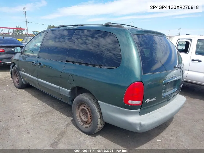 1999 Plymouth Grand Voyager Se VIN: 2P4GP44G0XR270818 Lot: 40064114