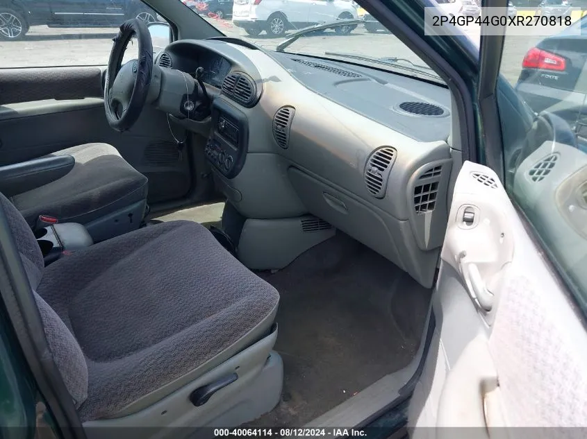 1999 Plymouth Grand Voyager Se VIN: 2P4GP44G0XR270818 Lot: 40064114