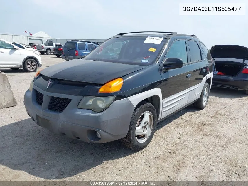 2001 Pontiac Aztek VIN: 3G7DA03E11S505477 Lot: 39819681