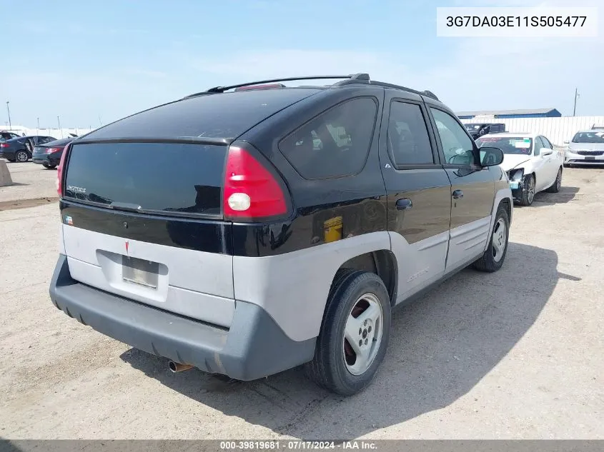 2001 Pontiac Aztek VIN: 3G7DA03E11S505477 Lot: 39819681