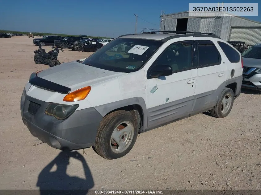 3G7DA03E01S502263 2001 Pontiac Aztek Gt