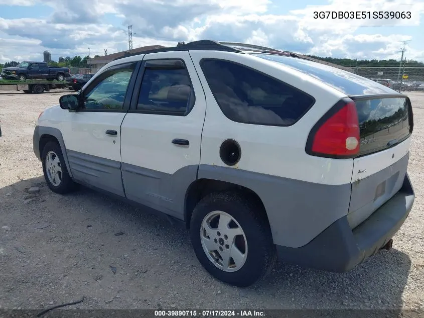 3G7DB03E51S539063 2001 Pontiac Aztek