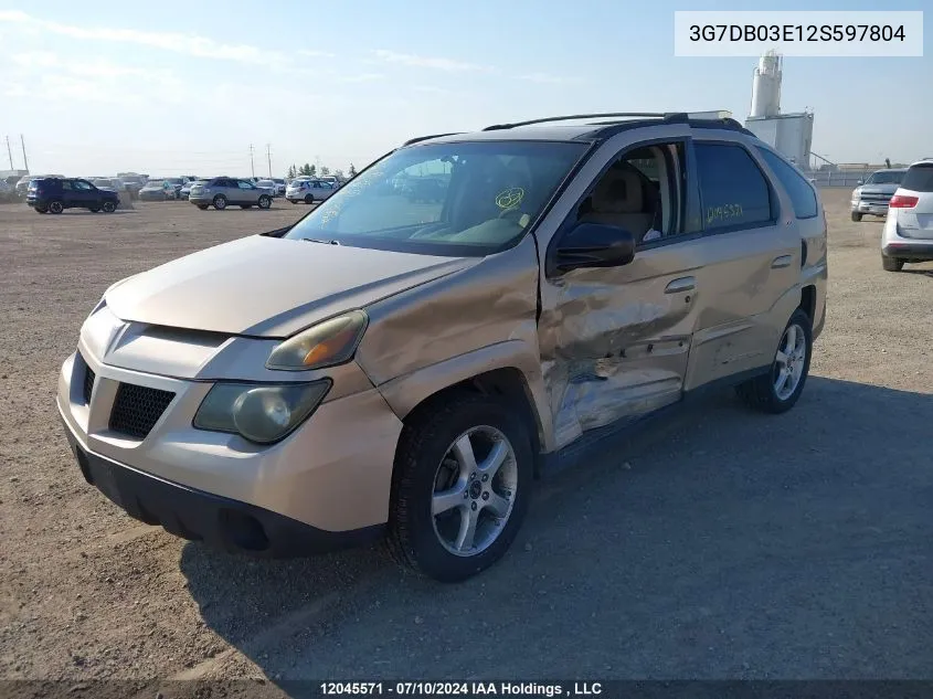 2002 Pontiac Aztek VIN: 3G7DB03E12S597804 Lot: 12045571