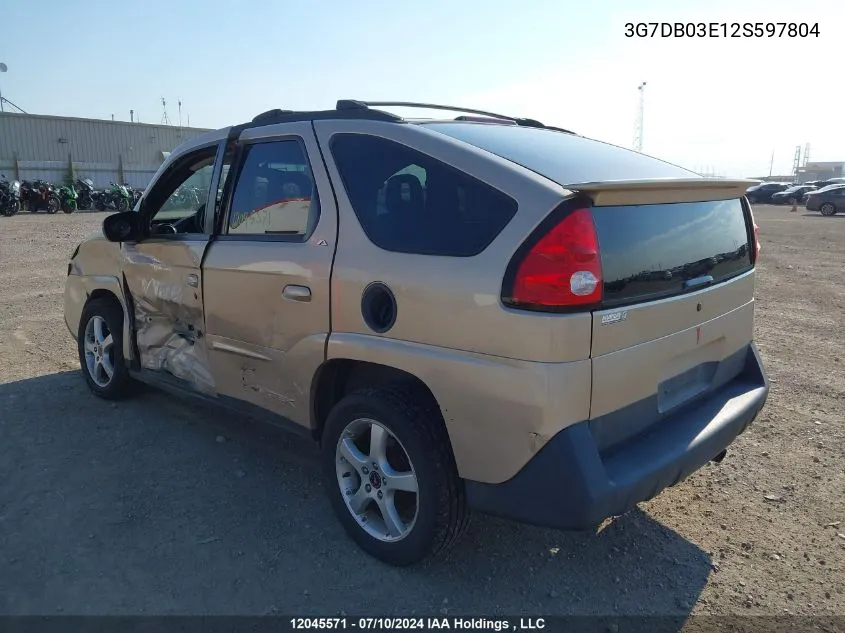 3G7DB03E12S597804 2002 Pontiac Aztek