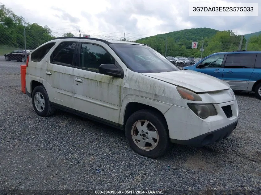 2002 Pontiac Aztek VIN: 3G7DA03E52S575033 Lot: 39439668