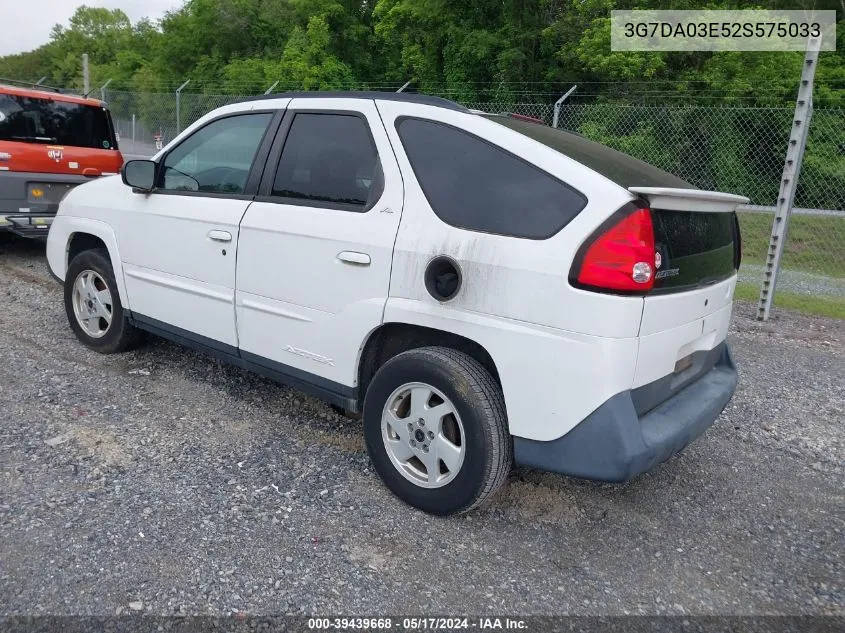 2002 Pontiac Aztek VIN: 3G7DA03E52S575033 Lot: 39439668