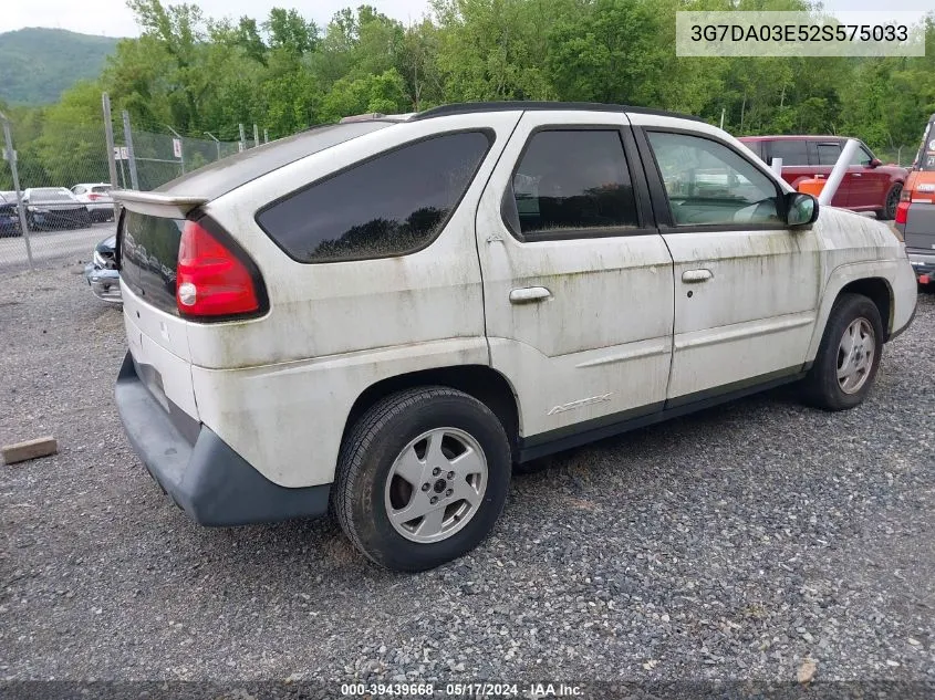 2002 Pontiac Aztek VIN: 3G7DA03E52S575033 Lot: 39439668