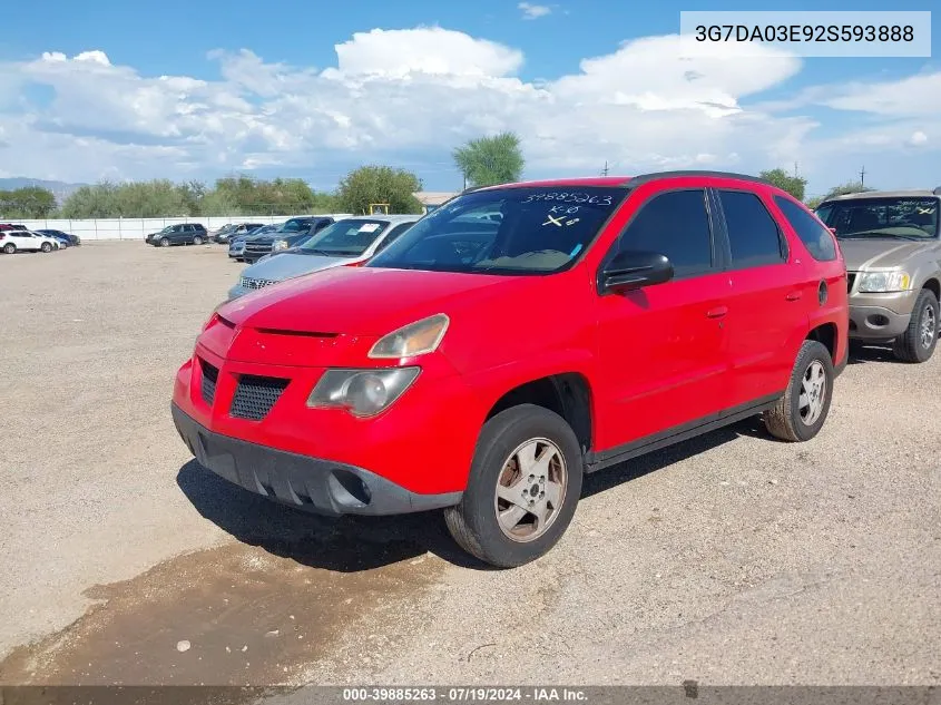 2002 Pontiac Aztek VIN: 3G7DA03E92S593888 Lot: 39885263