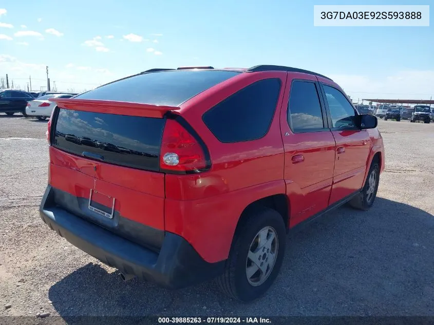 2002 Pontiac Aztek VIN: 3G7DA03E92S593888 Lot: 39885263