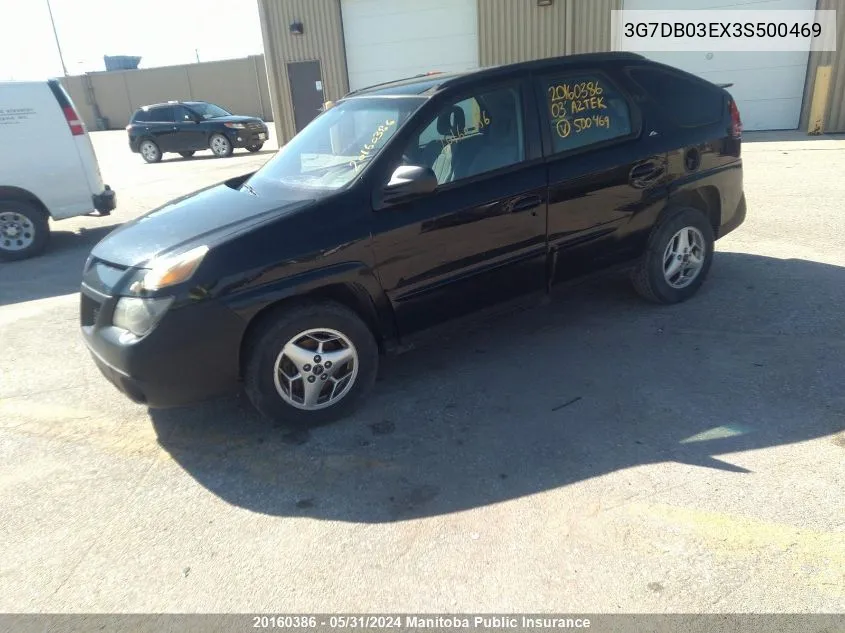 2003 Pontiac Aztek VIN: 3G7DB03EX3S500469 Lot: 20160386