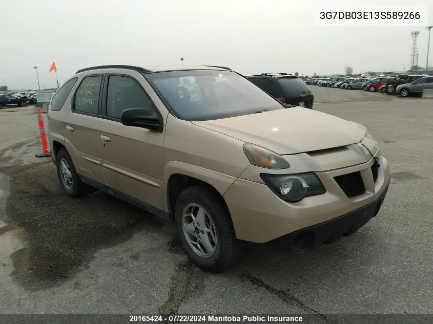 2003 Pontiac Aztek VIN: 3G7DB03E13S589266 Lot: 20165424