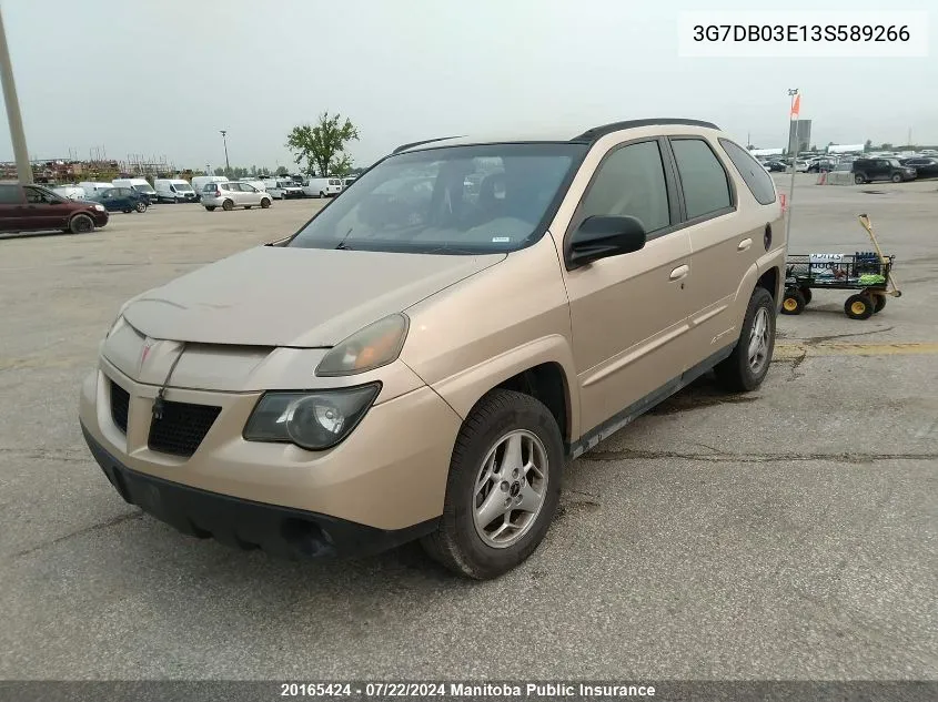 2003 Pontiac Aztek VIN: 3G7DB03E13S589266 Lot: 20165424