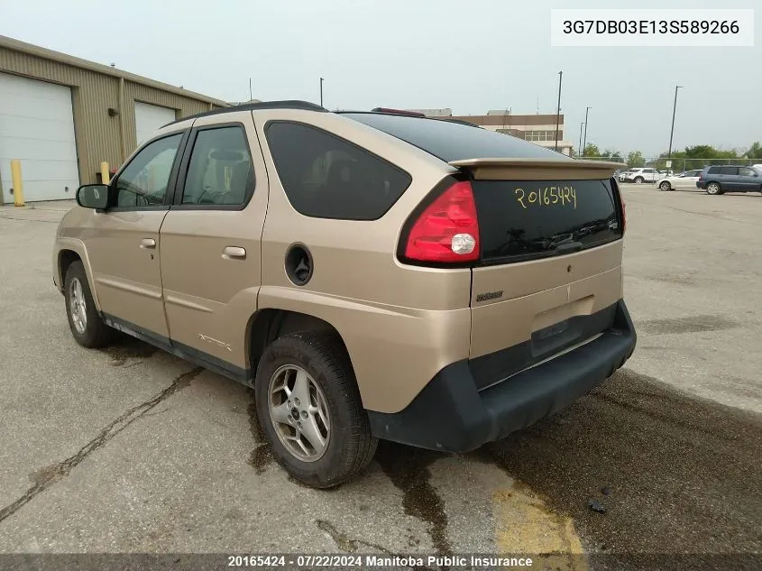 2003 Pontiac Aztek VIN: 3G7DB03E13S589266 Lot: 20165424