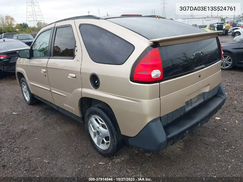 2003 Pontiac Aztek VIN: 3G7DA03E13S524761 Lot: 37914546