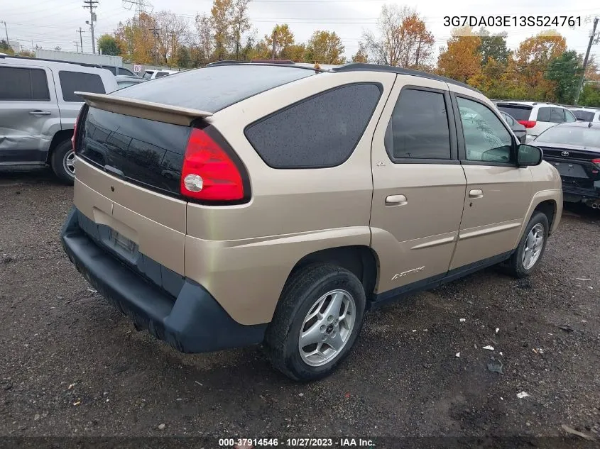 2003 Pontiac Aztek VIN: 3G7DA03E13S524761 Lot: 37914546