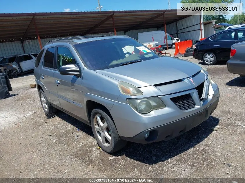 2003 Pontiac Aztek VIN: 3G7DA03E03S533001 Lot: 39755164