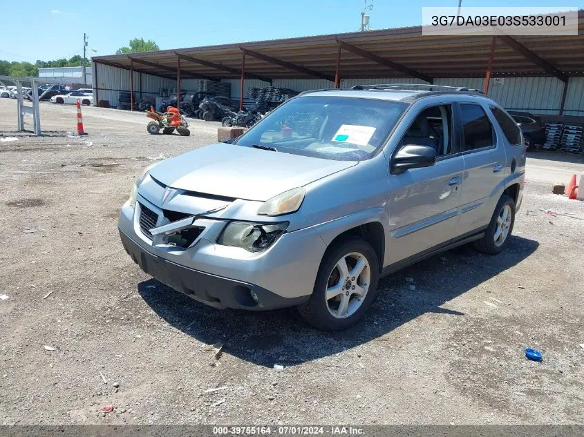 2003 Pontiac Aztek VIN: 3G7DA03E03S533001 Lot: 39755164