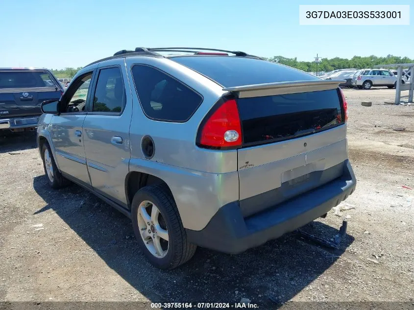 2003 Pontiac Aztek VIN: 3G7DA03E03S533001 Lot: 39755164