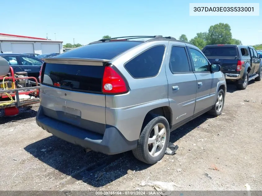 2003 Pontiac Aztek VIN: 3G7DA03E03S533001 Lot: 39755164