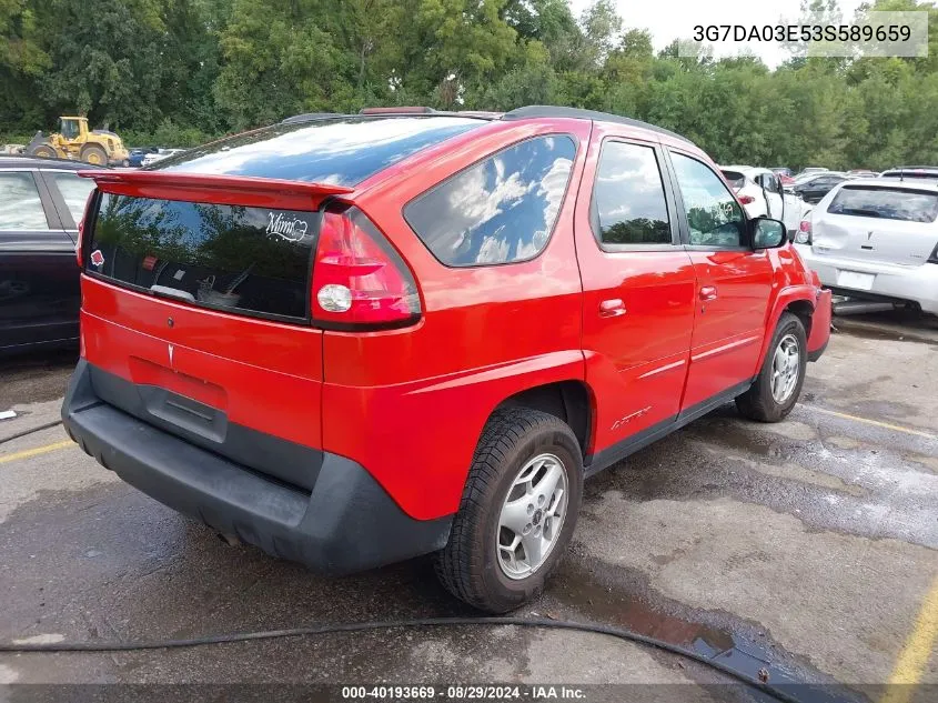 2003 Pontiac Aztek VIN: 3G7DA03E53S589659 Lot: 40193669