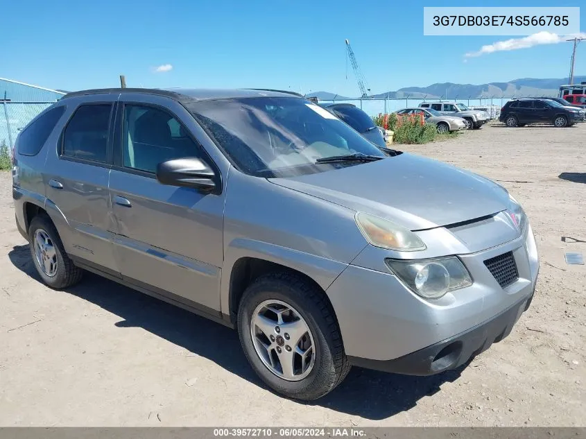 2004 Pontiac Aztek VIN: 3G7DB03E74S566785 Lot: 39572710