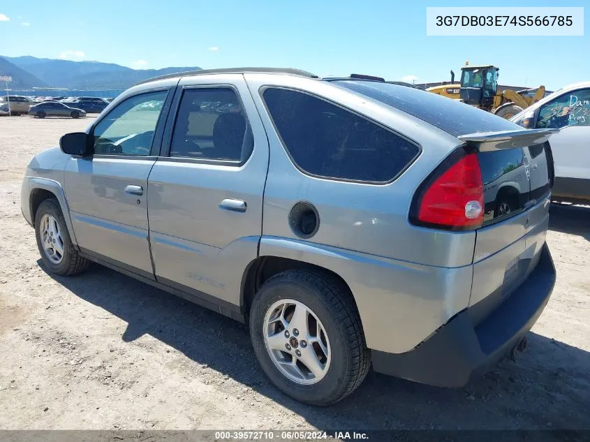 2004 Pontiac Aztek VIN: 3G7DB03E74S566785 Lot: 39572710