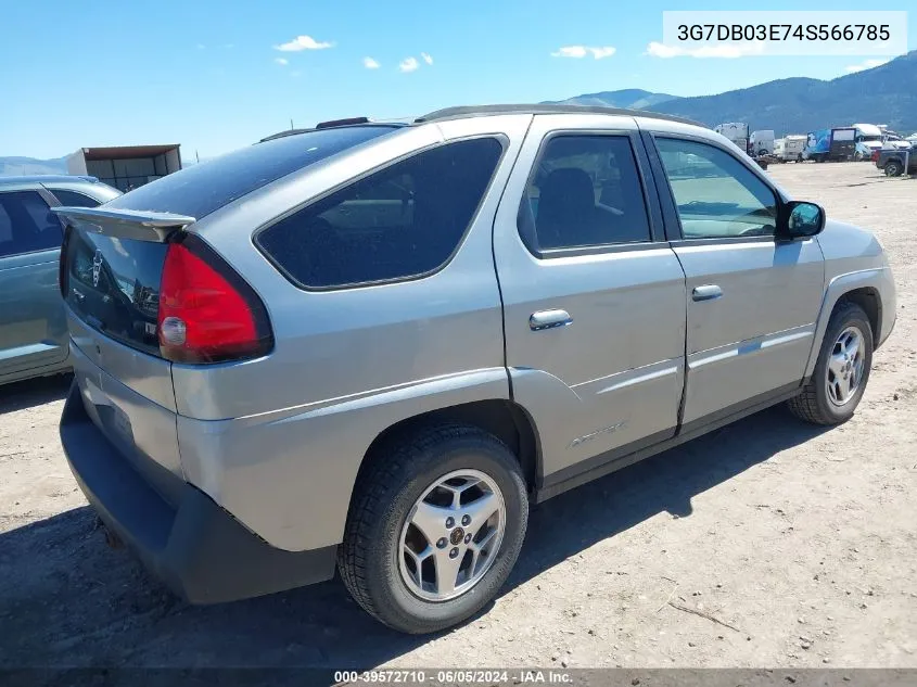 2004 Pontiac Aztek VIN: 3G7DB03E74S566785 Lot: 39572710