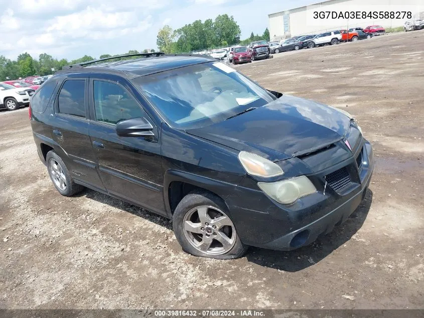 2004 Pontiac Aztek VIN: 3G7DA03E84S588278 Lot: 39816432