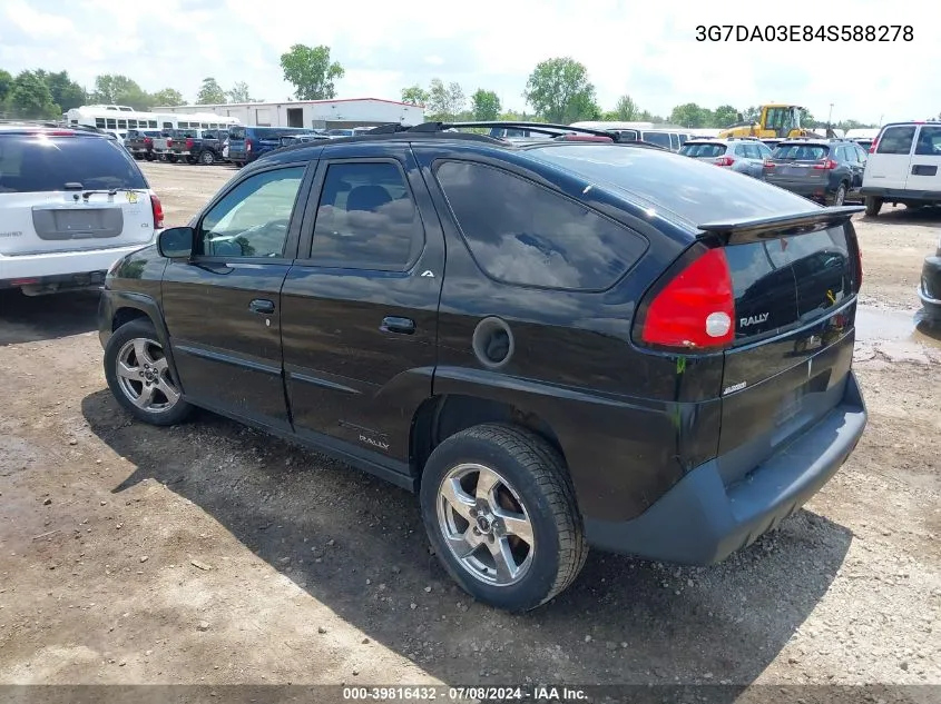 2004 Pontiac Aztek VIN: 3G7DA03E84S588278 Lot: 39816432