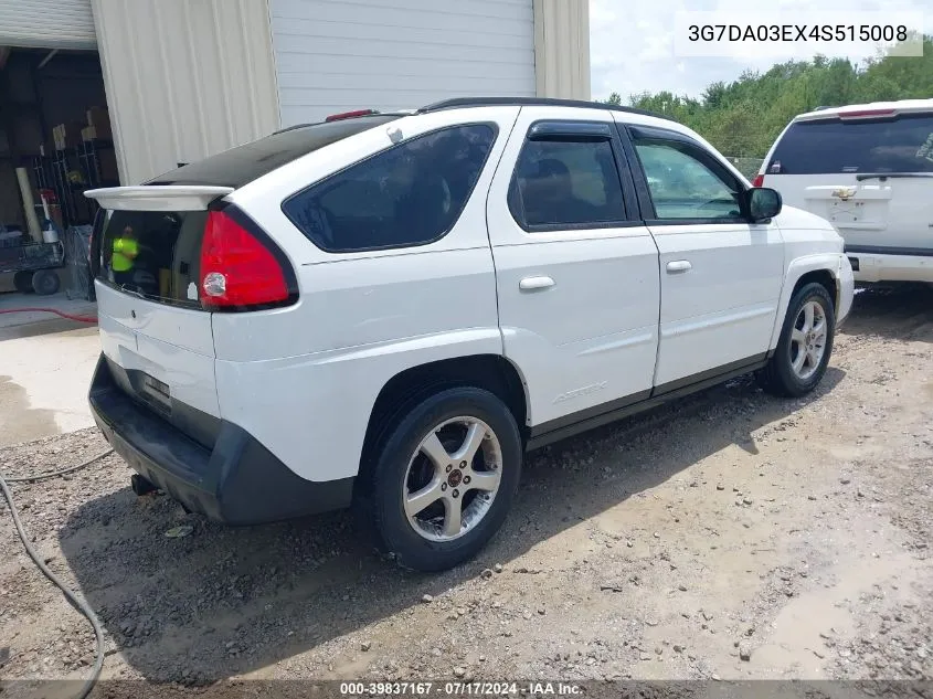 2004 Pontiac Aztek VIN: 3G7DA03EX4S515008 Lot: 39837167