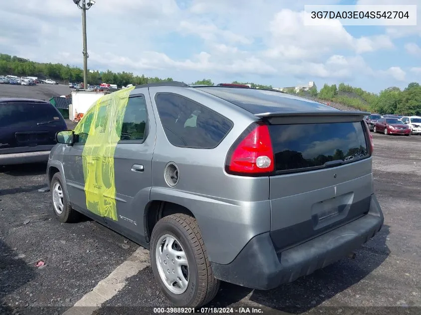 2004 Pontiac Aztek VIN: 3G7DA03E04S542704 Lot: 39889201