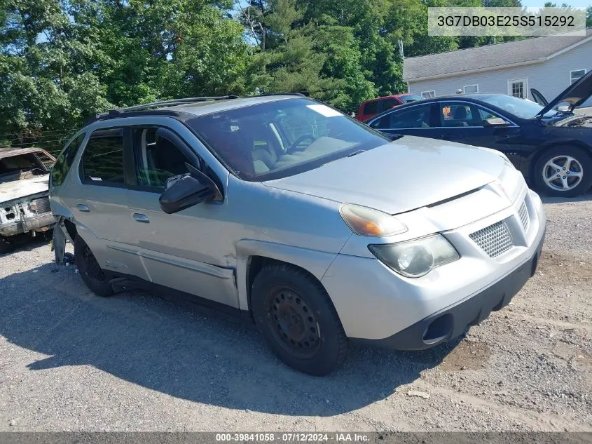 2005 Pontiac Aztek VIN: 3G7DB03E25S515292 Lot: 39841058