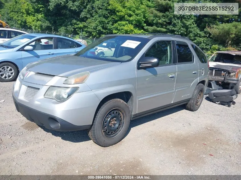 2005 Pontiac Aztek VIN: 3G7DB03E25S515292 Lot: 39841058