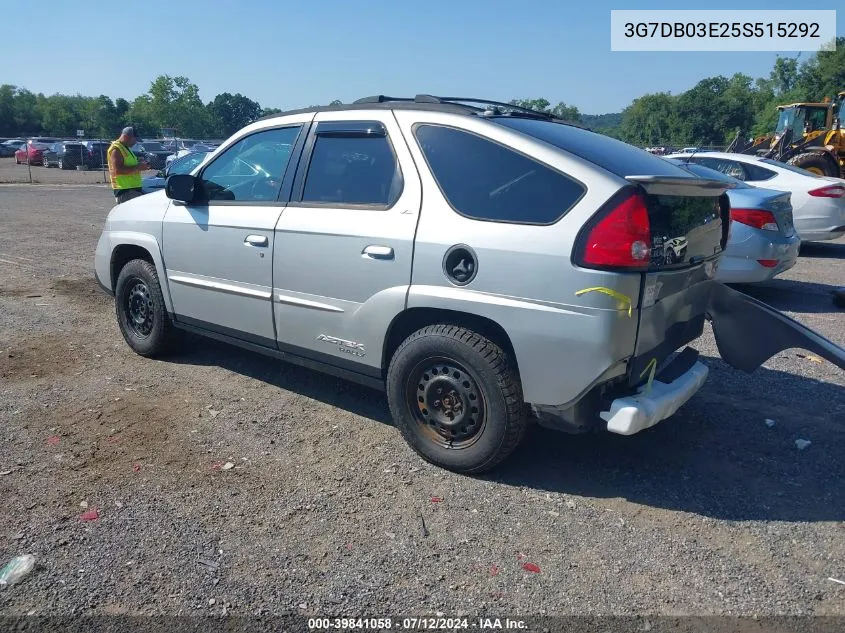 2005 Pontiac Aztek VIN: 3G7DB03E25S515292 Lot: 39841058