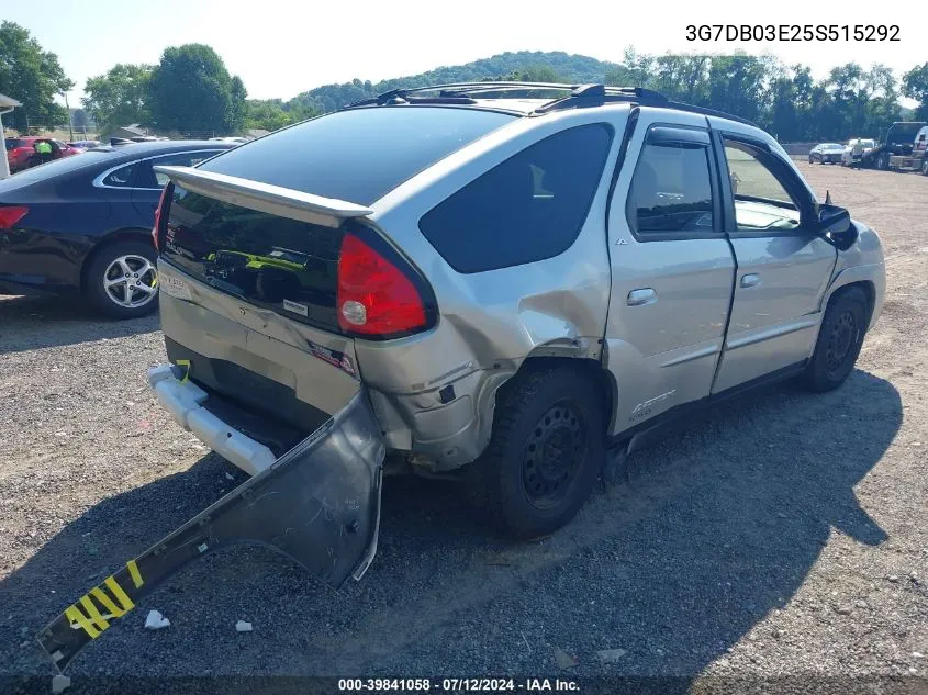 2005 Pontiac Aztek VIN: 3G7DB03E25S515292 Lot: 39841058