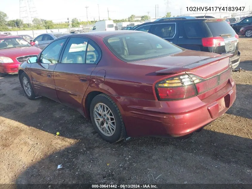 2000 Pontiac Bonneville Ssei VIN: 1G2HV5417Y4183947 Lot: 39641442