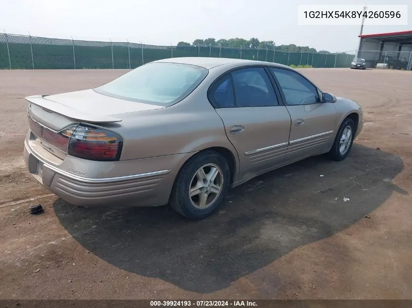 2000 Pontiac Bonneville Se VIN: 1G2HX54K8Y4260596 Lot: 39924193