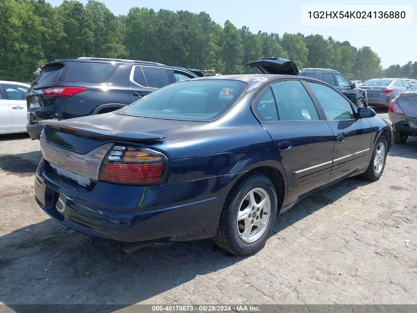 2002 Pontiac Bonneville Se VIN: 1G2HX54K024136880 Lot: 40178673