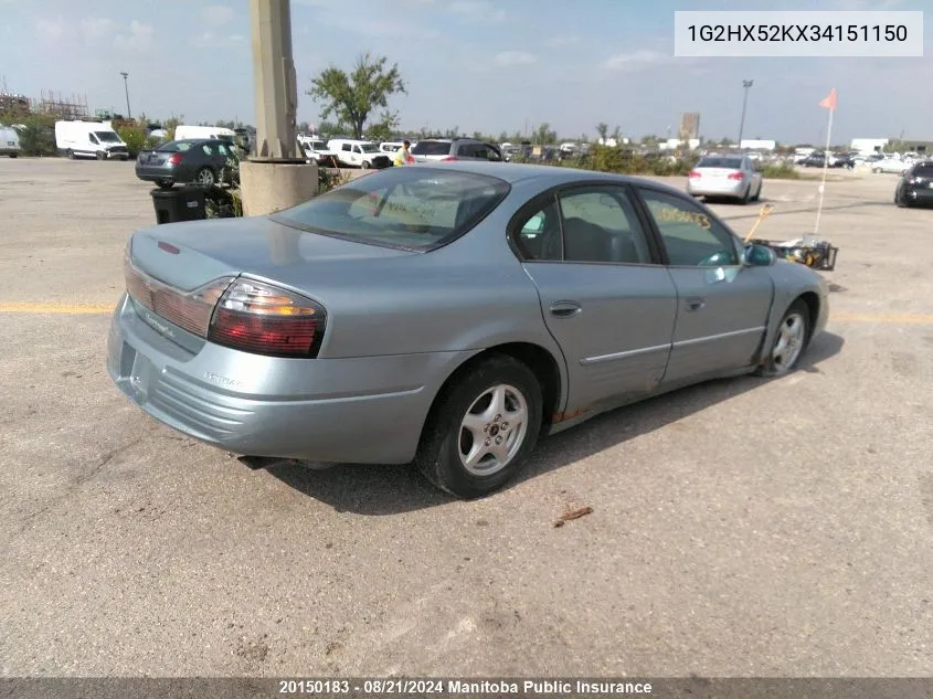 2003 Pontiac Bonneville Se VIN: 1G2HX52KX34151150 Lot: 20150183