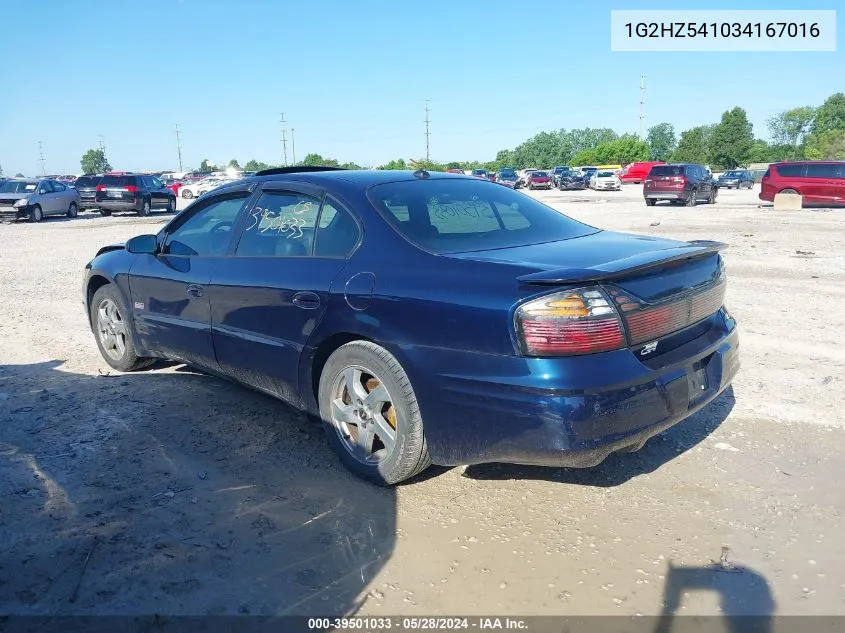 2003 Pontiac Bonneville Ssei VIN: 1G2HZ541034167016 Lot: 39501033