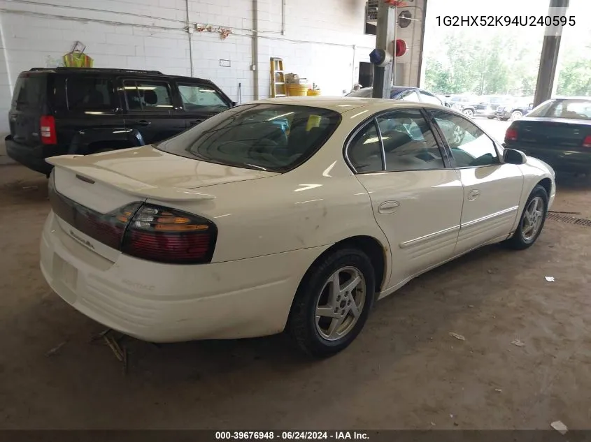 2004 Pontiac Bonneville Se VIN: 1G2HX52K94U240595 Lot: 39676948