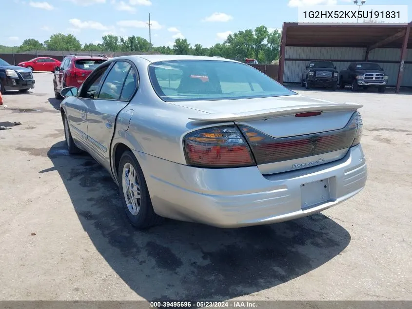 2005 Pontiac Bonneville Se VIN: 1G2HX52KX5U191831 Lot: 39495696