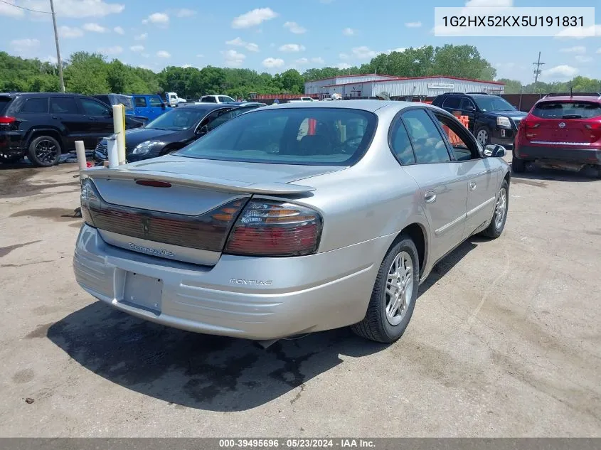 2005 Pontiac Bonneville Se VIN: 1G2HX52KX5U191831 Lot: 39495696